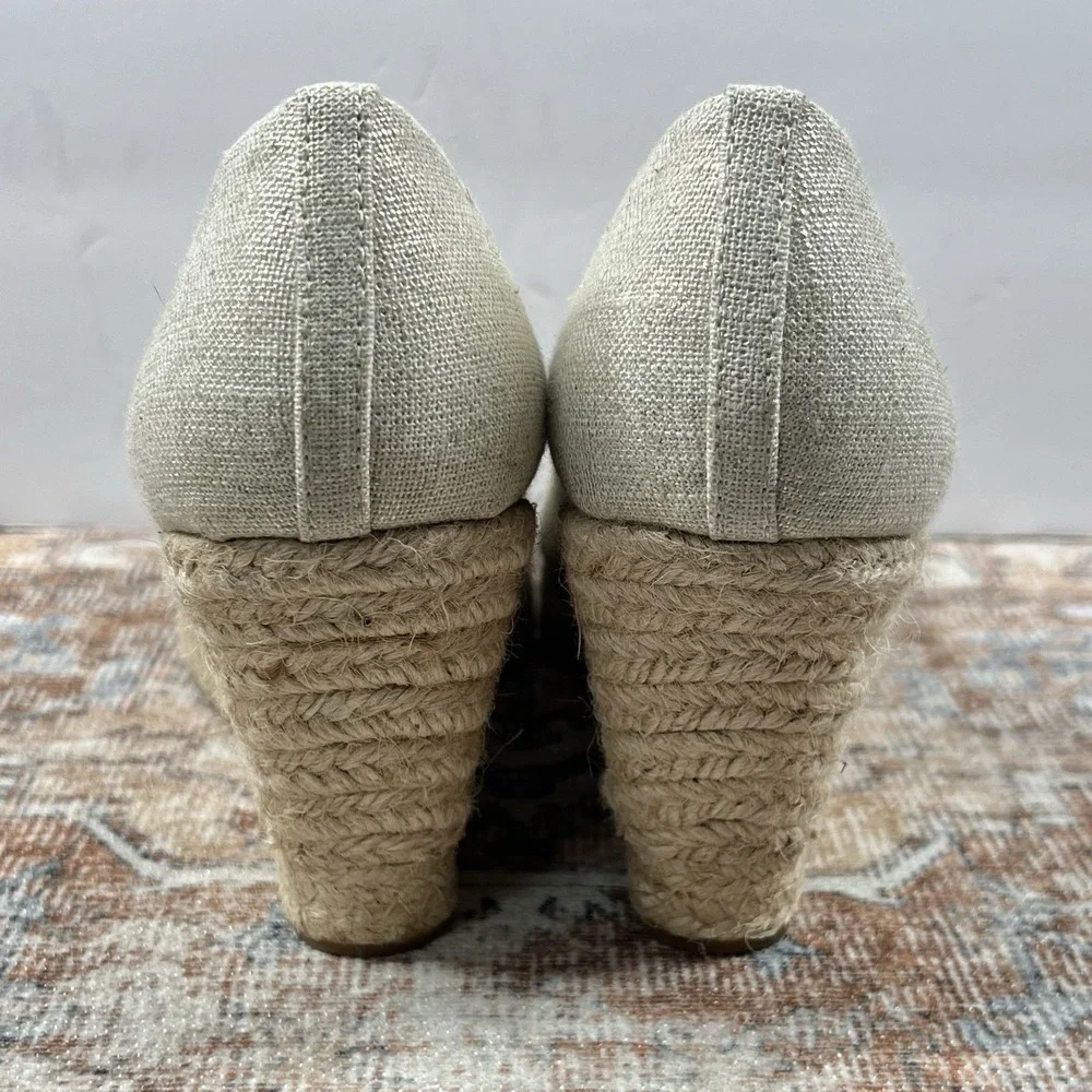 J Crew Shoes Womens‎ 10 Beige Seville Espadrille Wedge Natural Slip On Comfort